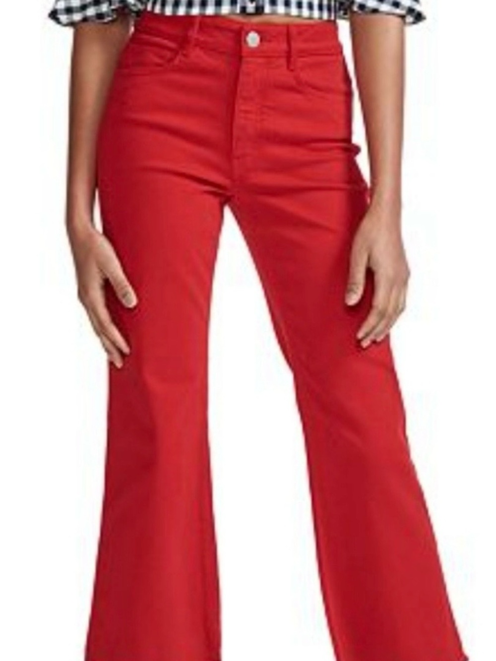 Maje Red High-Rise Wide-Leg Pants
